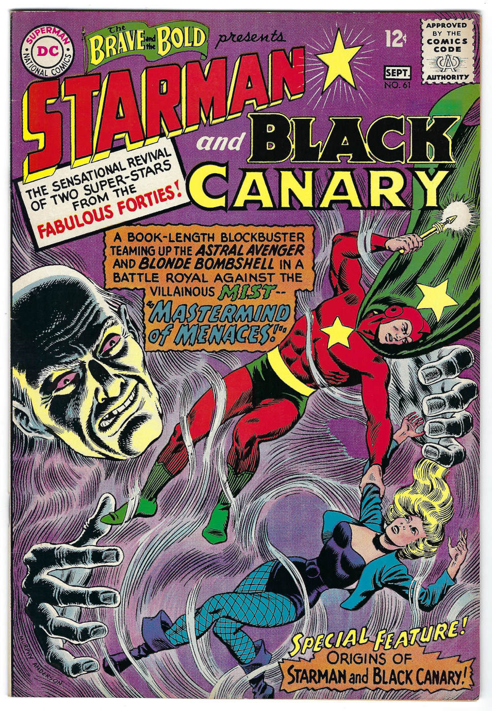DC Comics The Brave and The Bold (1955) #61: Origins of Starman and Black  Canary – High Grade – The Toys Time Forgot
