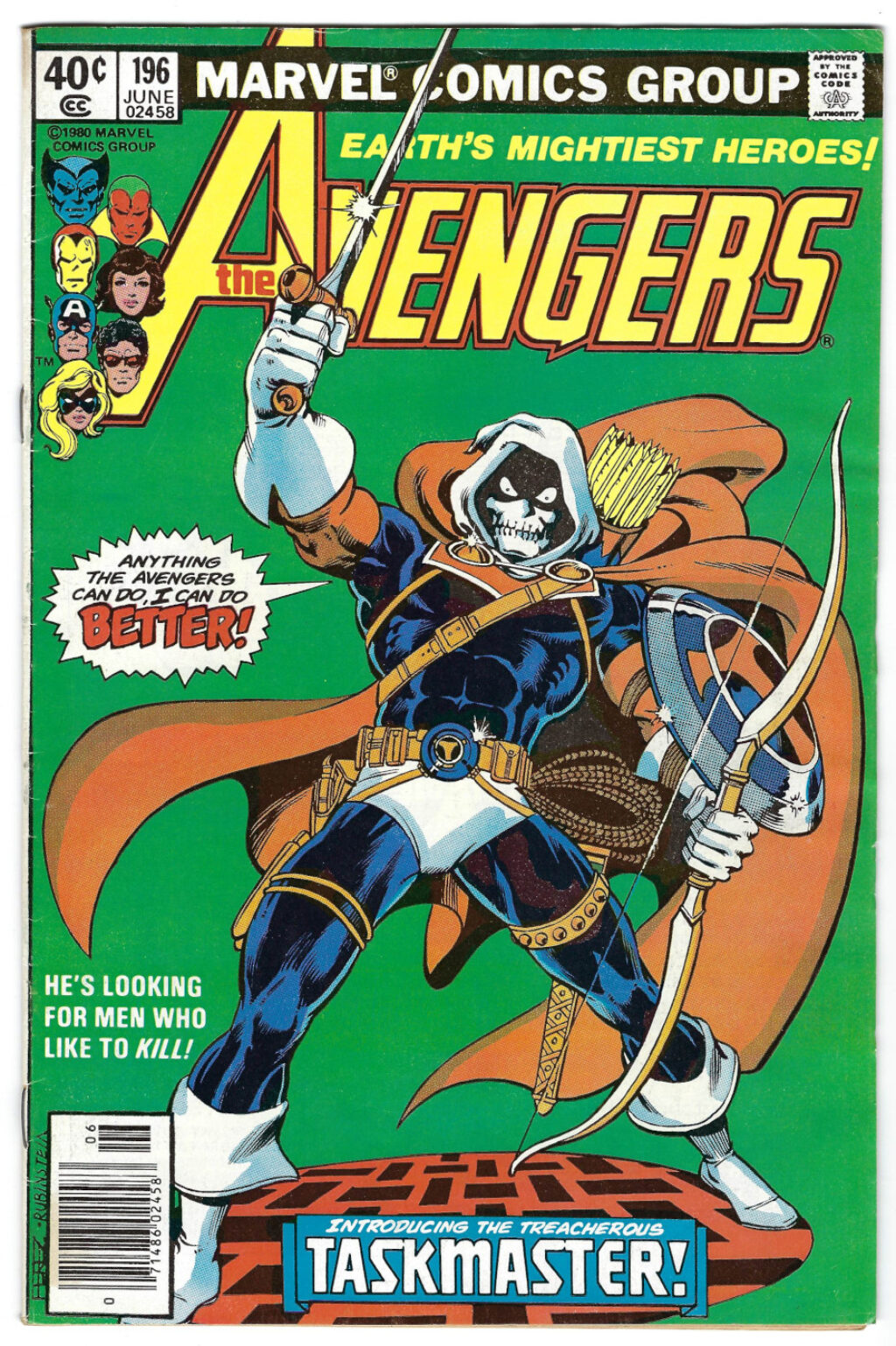 Marvel Comics 1963 Avengers #196: 1st Appearance of Taskmaster 1