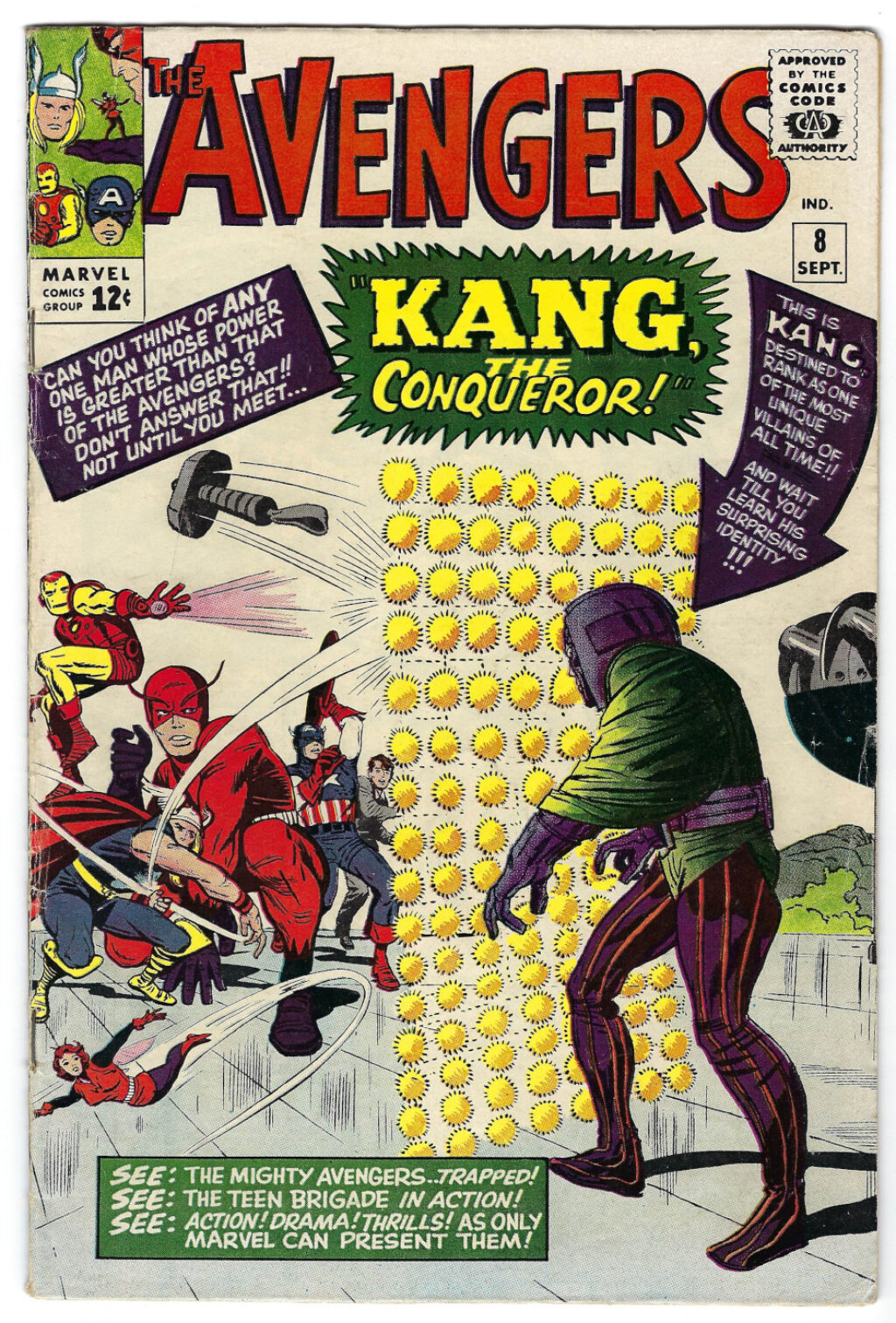 Marvel Comics 1963 Avengers #8: 1st Appearance of Kang the Conqueror 1