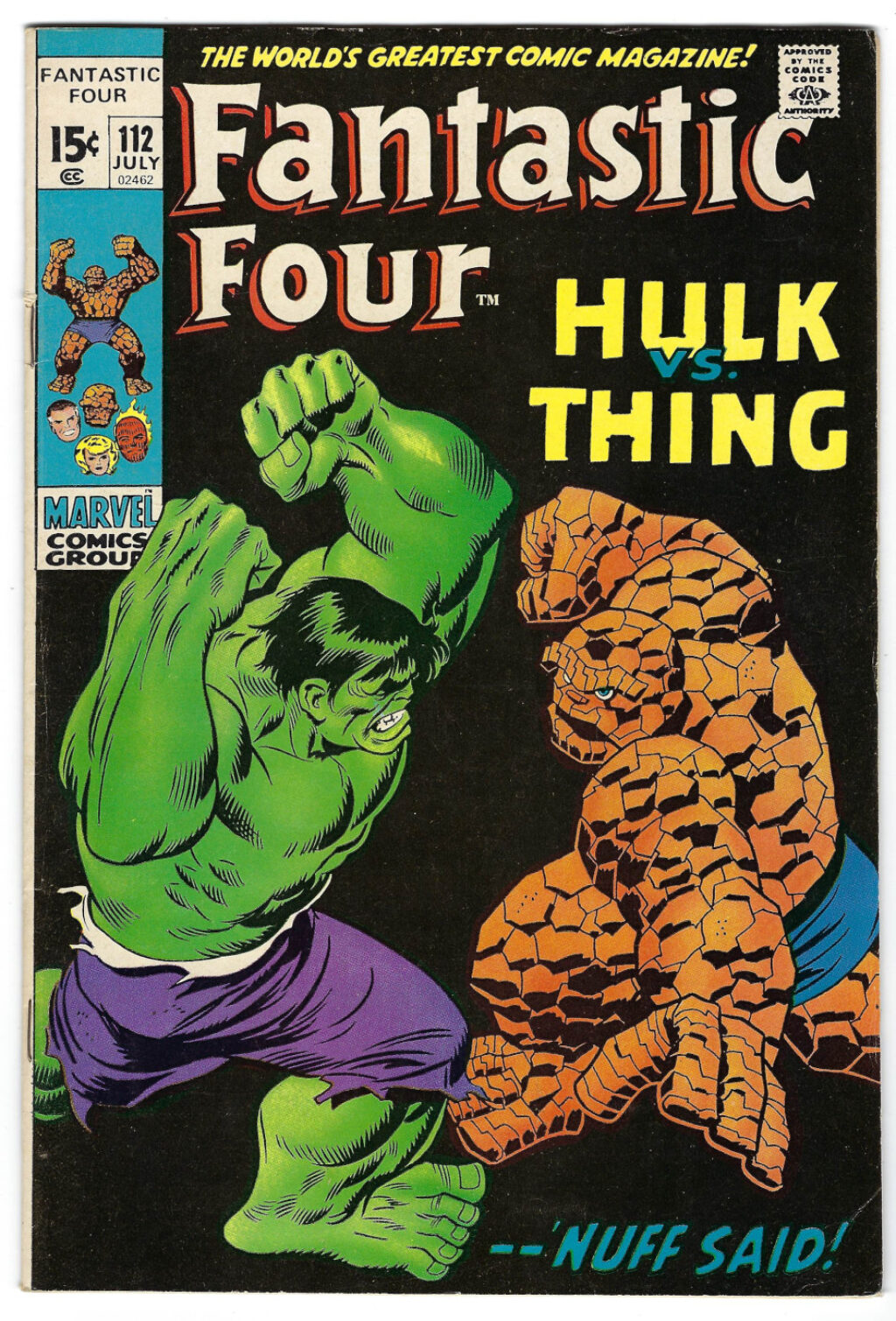 Marvel Comics Fantastic Four (1961) #112: Iconic Hulk vs. Thing Cover - High Grade 1