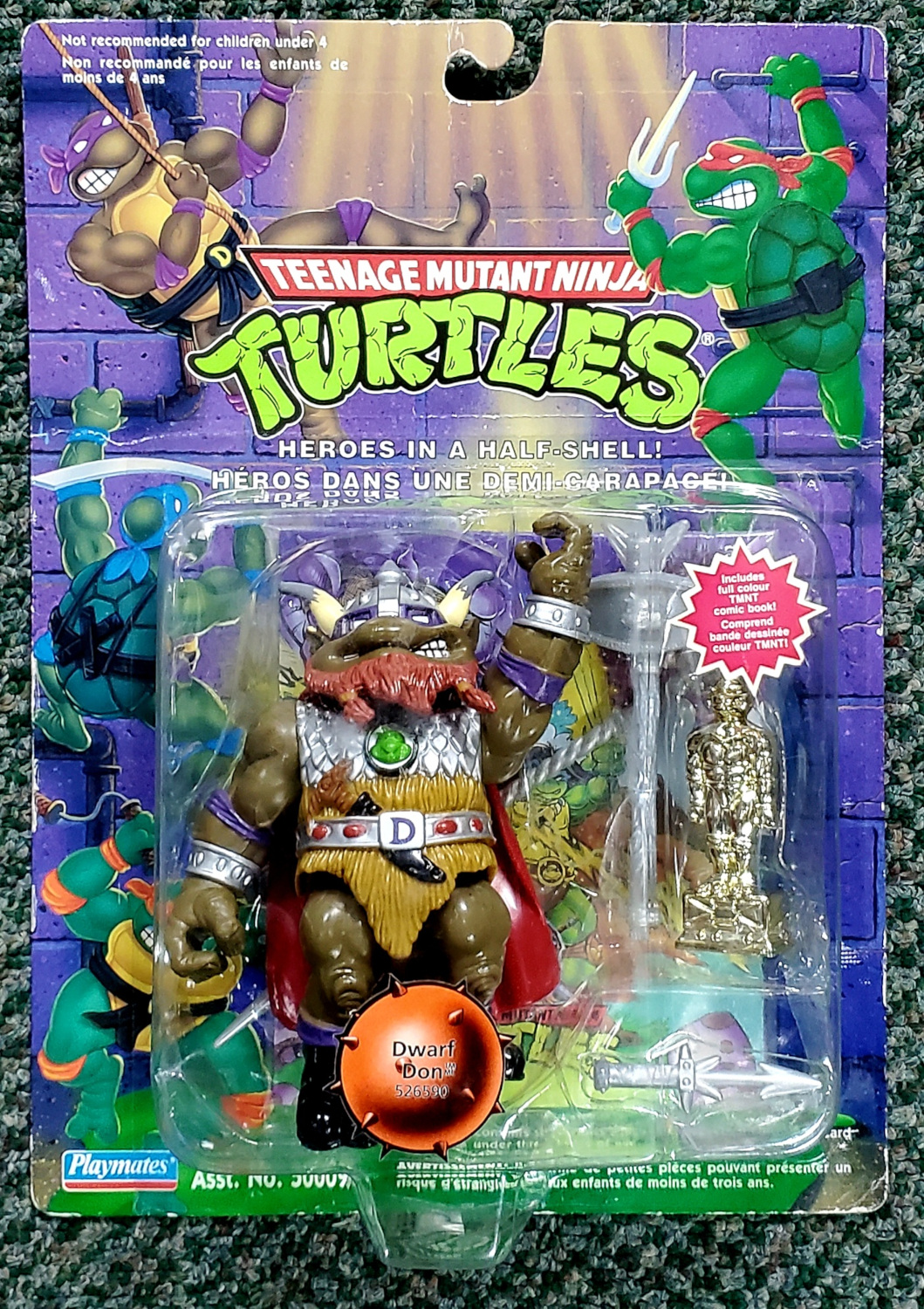 MOC TMNT Dwarf Don with Silver Weapons Action Figure Mint on Factory Sealed Card 1