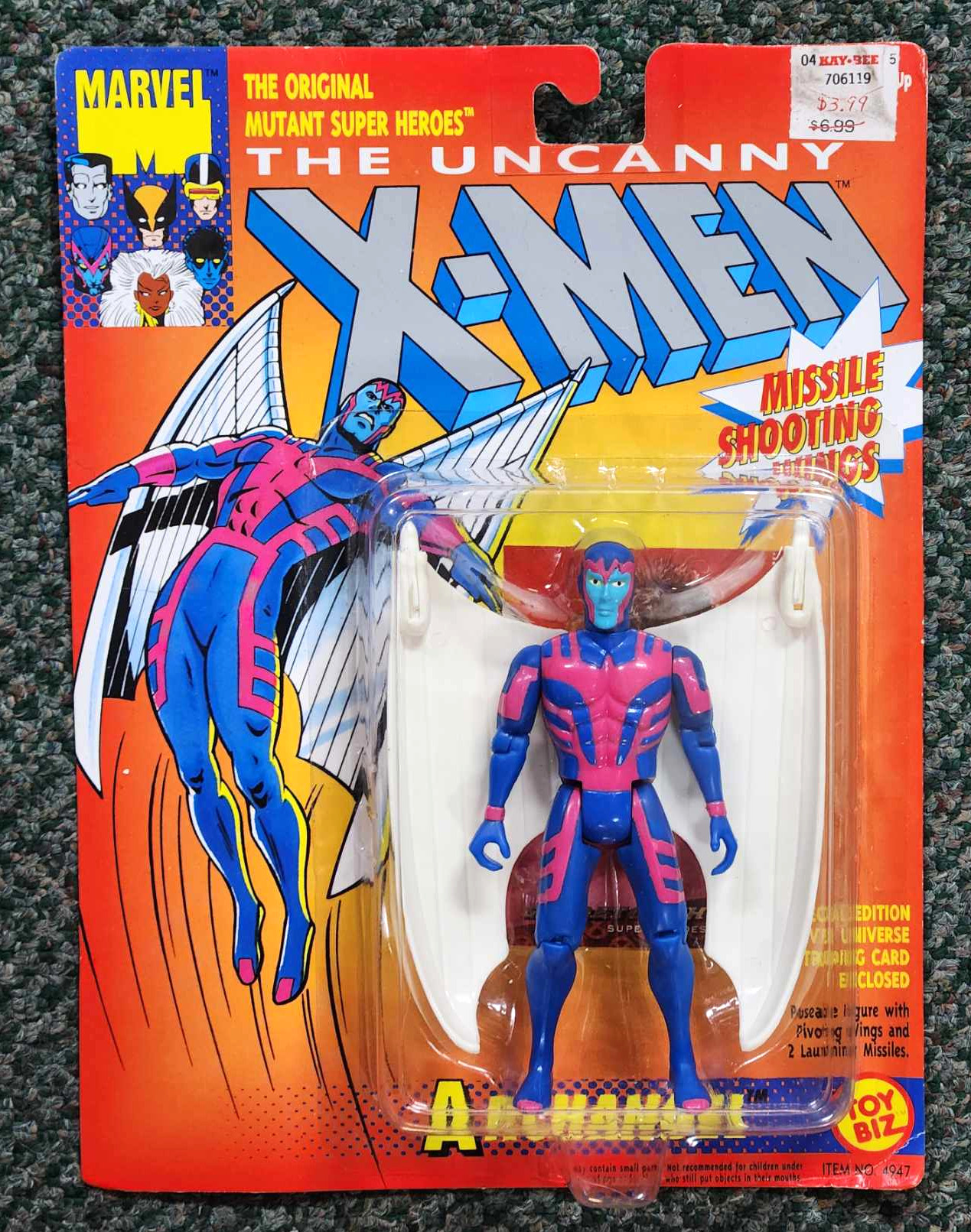 Toy Biz 1993 Uncanny X-Men Archangel Action Figure: Mint on Card