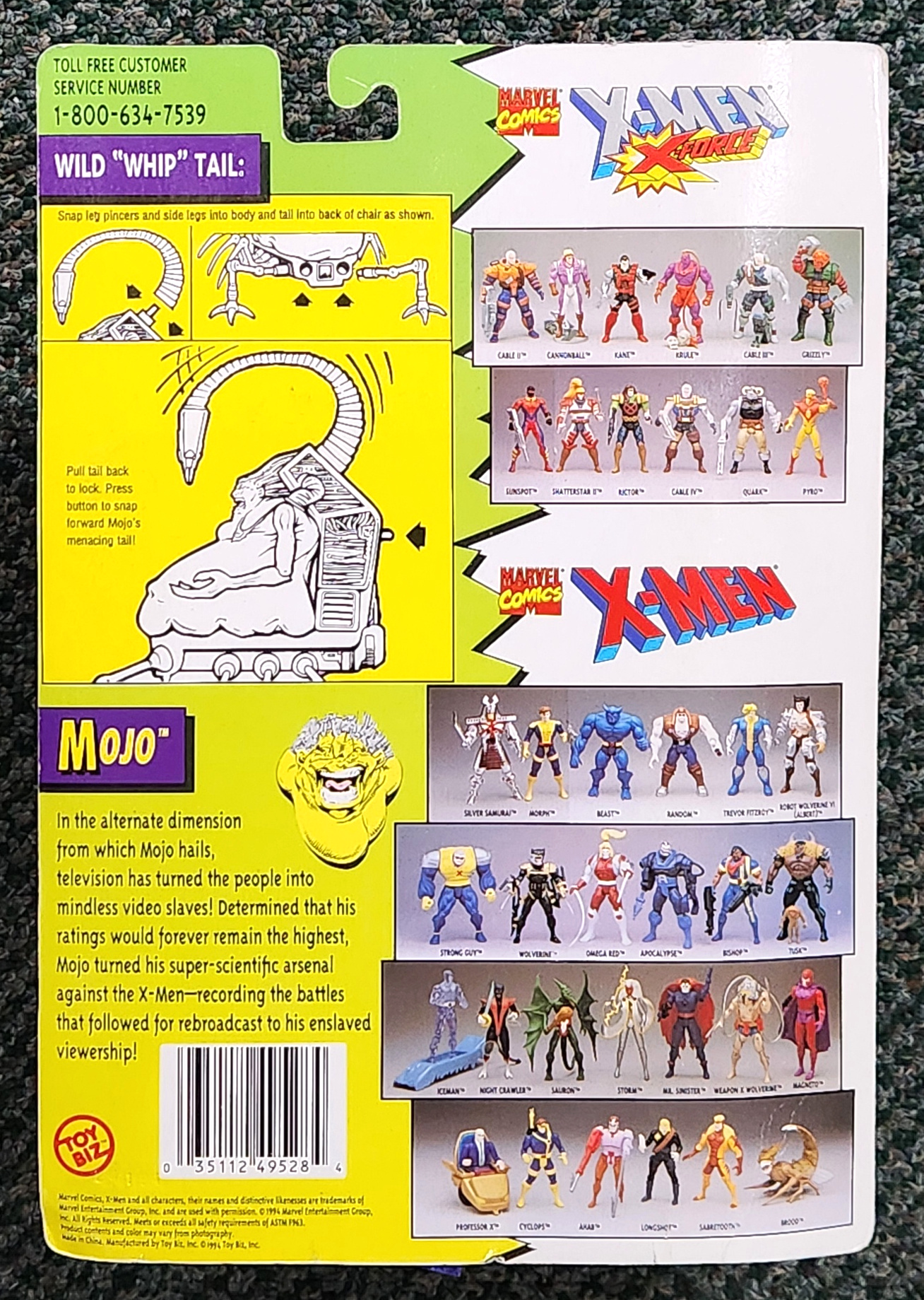 Toy Biz 1994 X-Men X-Force Mojo Action Figure: Mint on Card