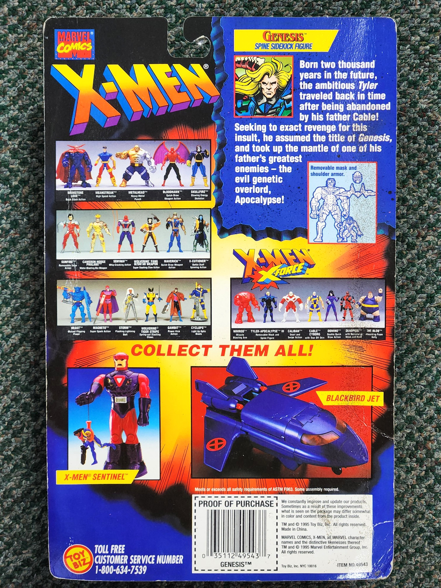 Toy Biz 1995 X-Men X-Force Genesis Action Figure: Mint on Card