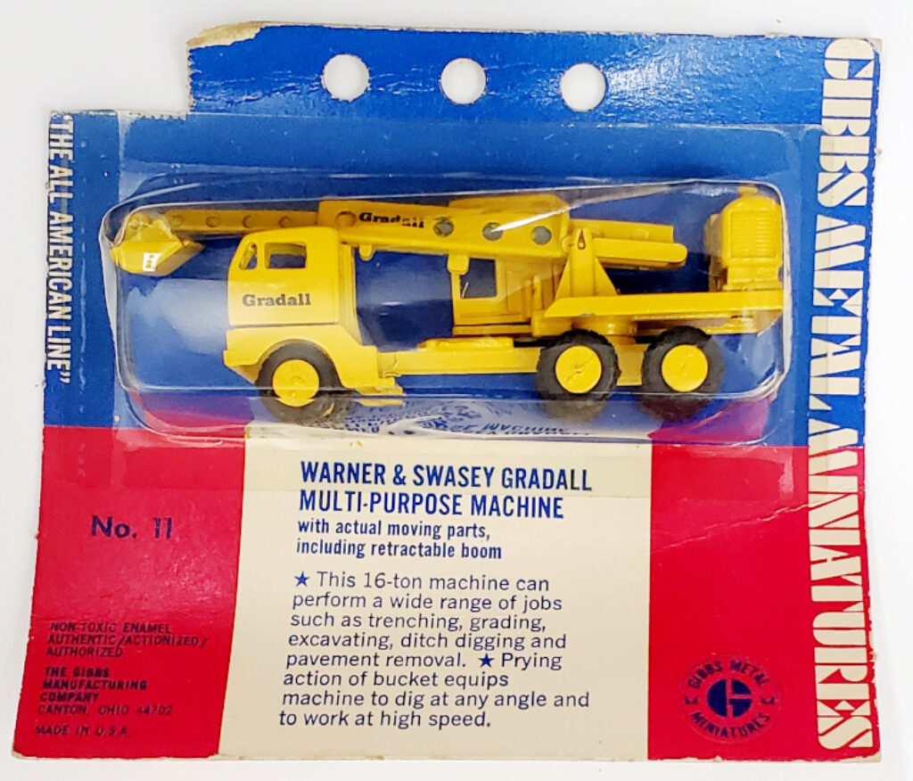 Mint on Card Gibbs (Lit'l Toy) Metal Miniatures No. 11 Warner & Swasey Gradall Multi-Purpose Machine