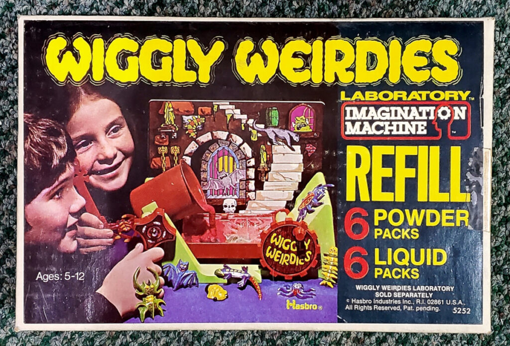 1976 Hasbro Wiggly Weirdies Laboratory Imagination Machine Refill Powder and Liquid Packs in the Box 1