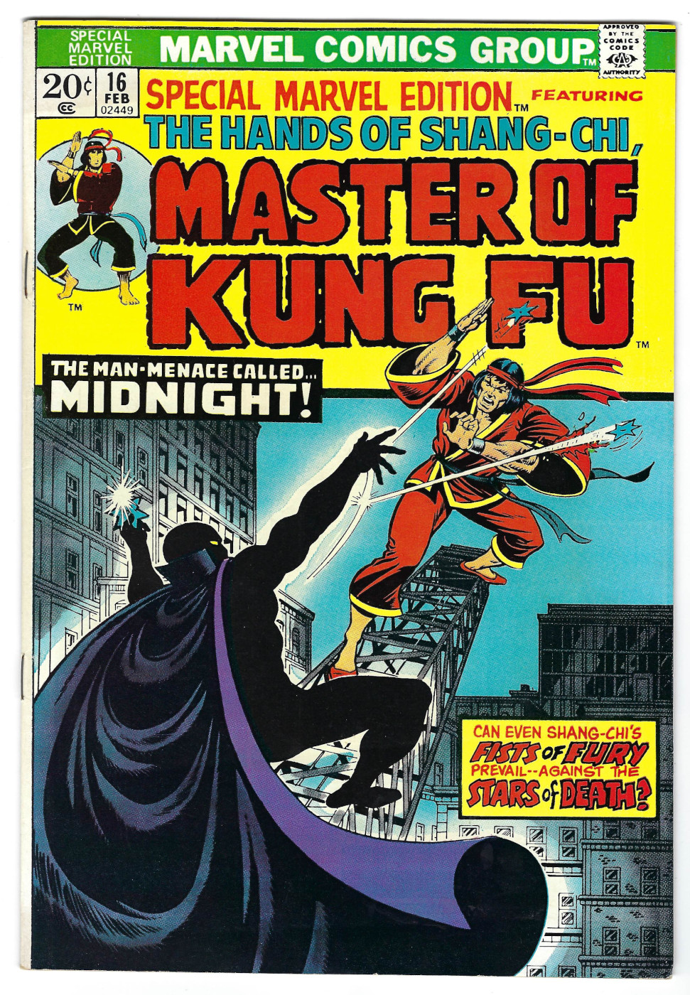 Marvel Comics Special Marvel Edition featuring Hands of Shang-Chi Master of Kung-Fu (1971) #16: 1st Appearance of Midnight 1