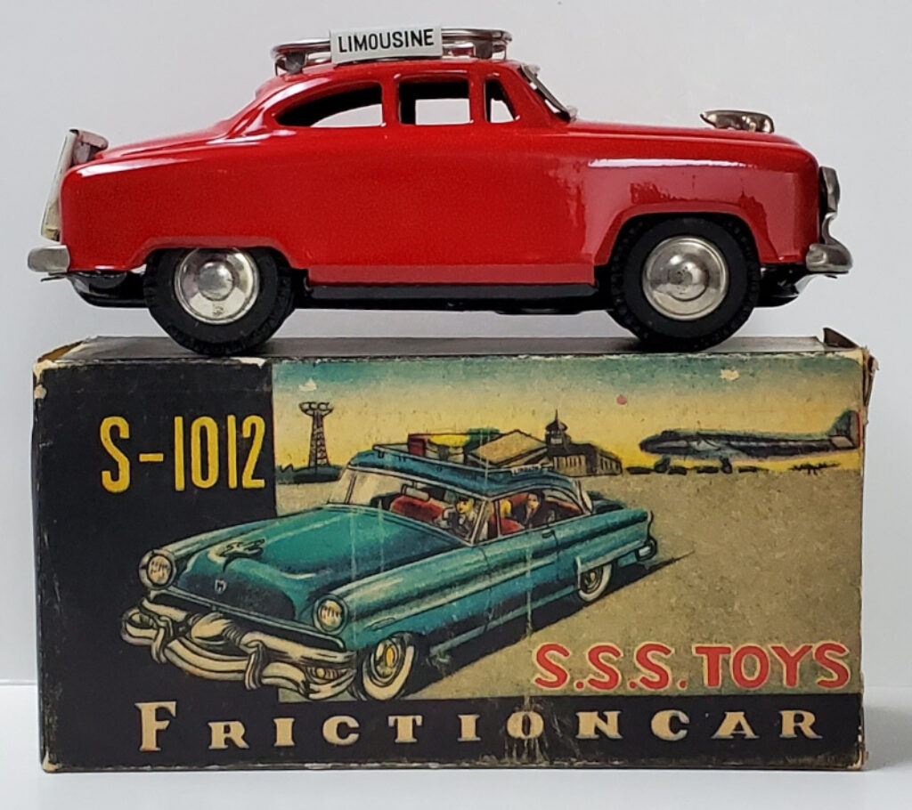1950's SSS Toys S-1012 Airport Limousine Japanese Tin Friction Car in the Box 1