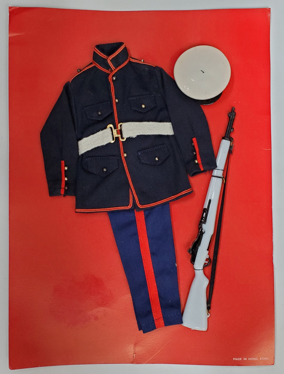 1960's Redbox 12″ G.I. Joe Action Marine Dress Parade Uniform Set on the Card