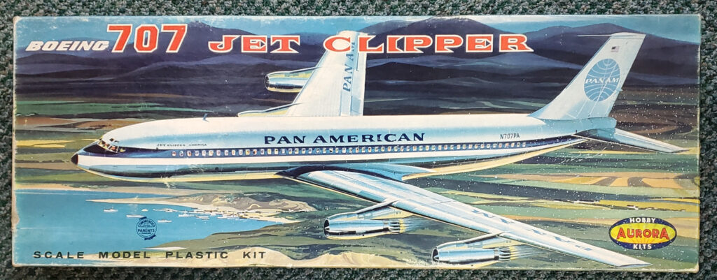 1958 Aurora Boeing 707 Pan American Jet Clipper Model Kit in the Original Box 1