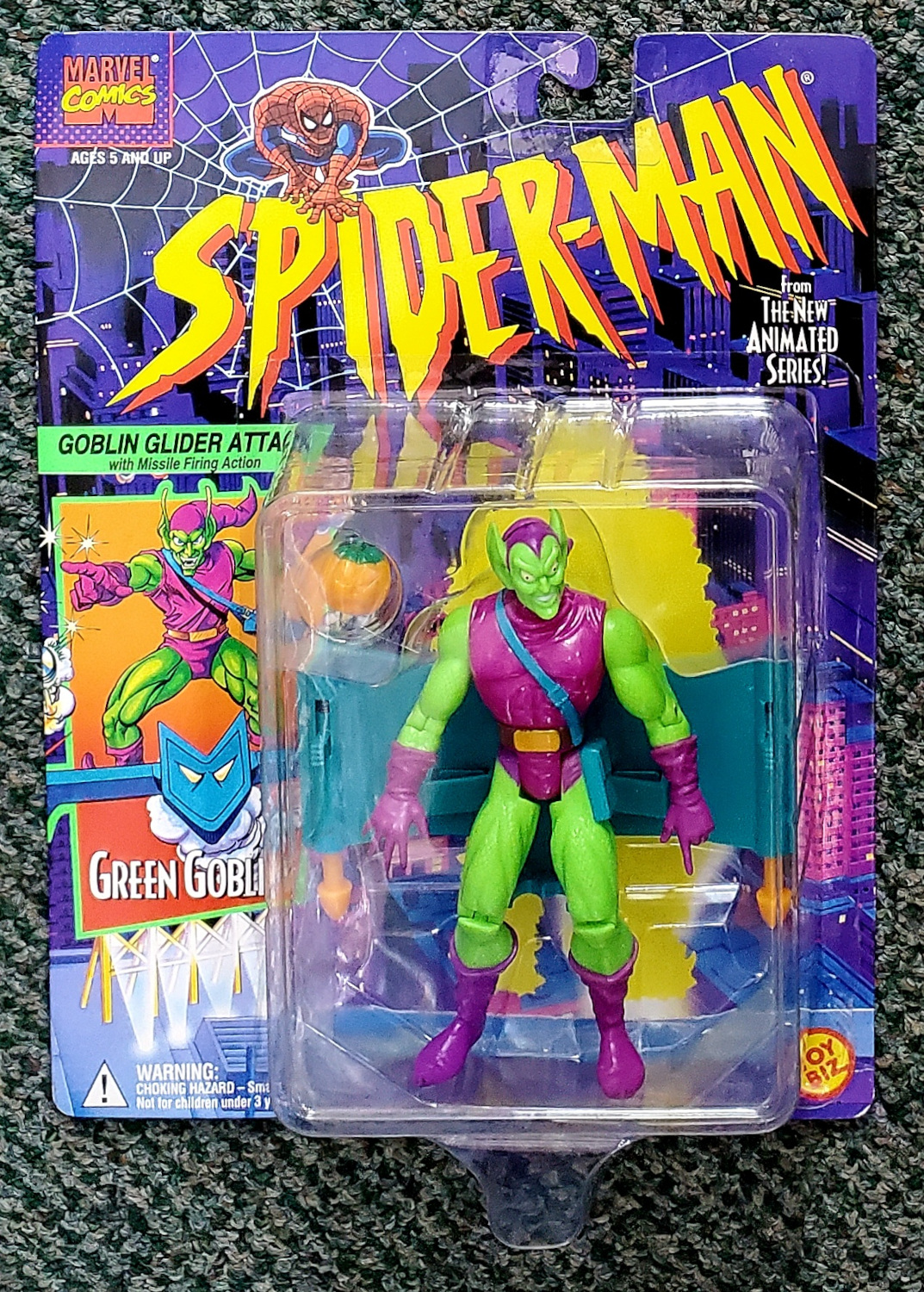 Toy Biz Spider-Man The Animated Series Green Goblin Action Figure: Mint on Card 1