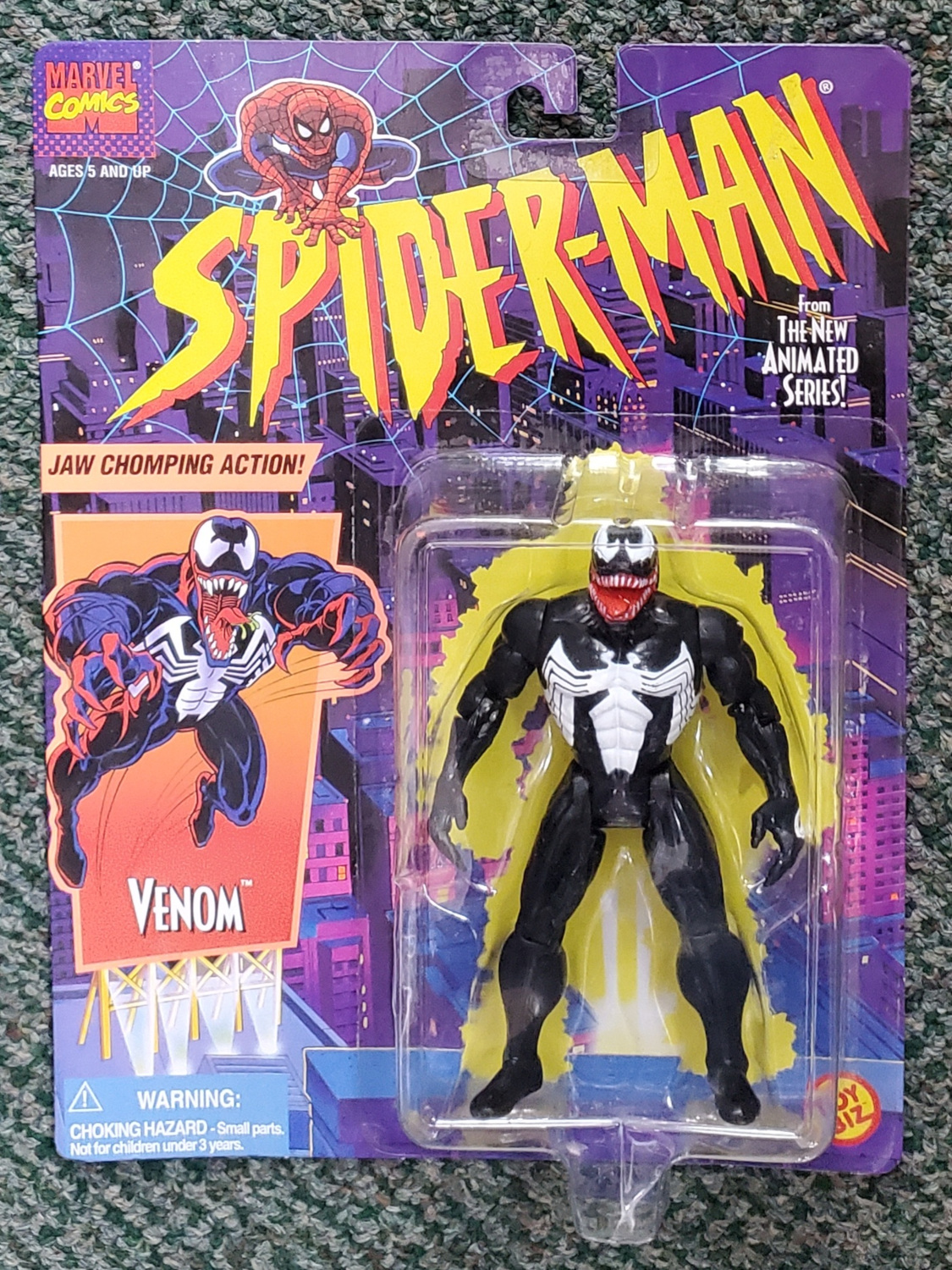 Toy Biz Spider-Man The Animated Series Venom Action Figure: Mint on ...