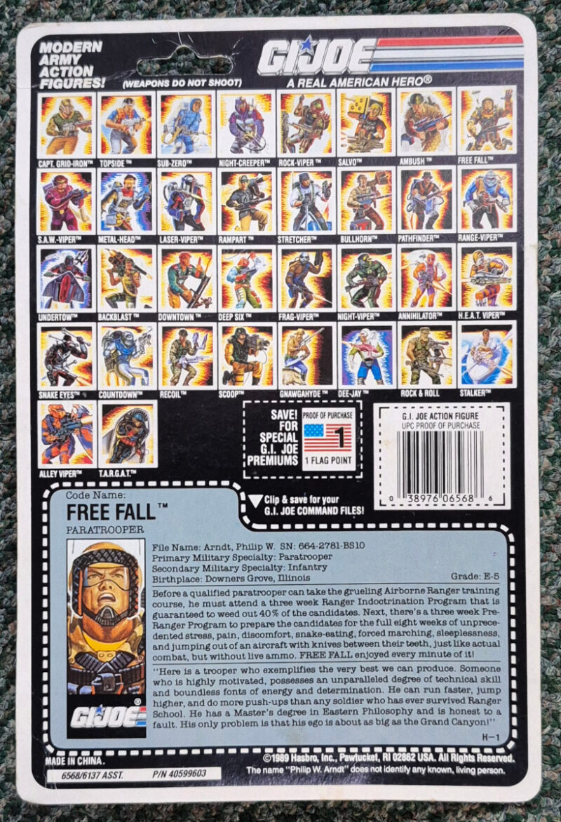 MOC 1989 Hasbro G.I. Joe ARAH Free Fall Factory Sealed – The Toys