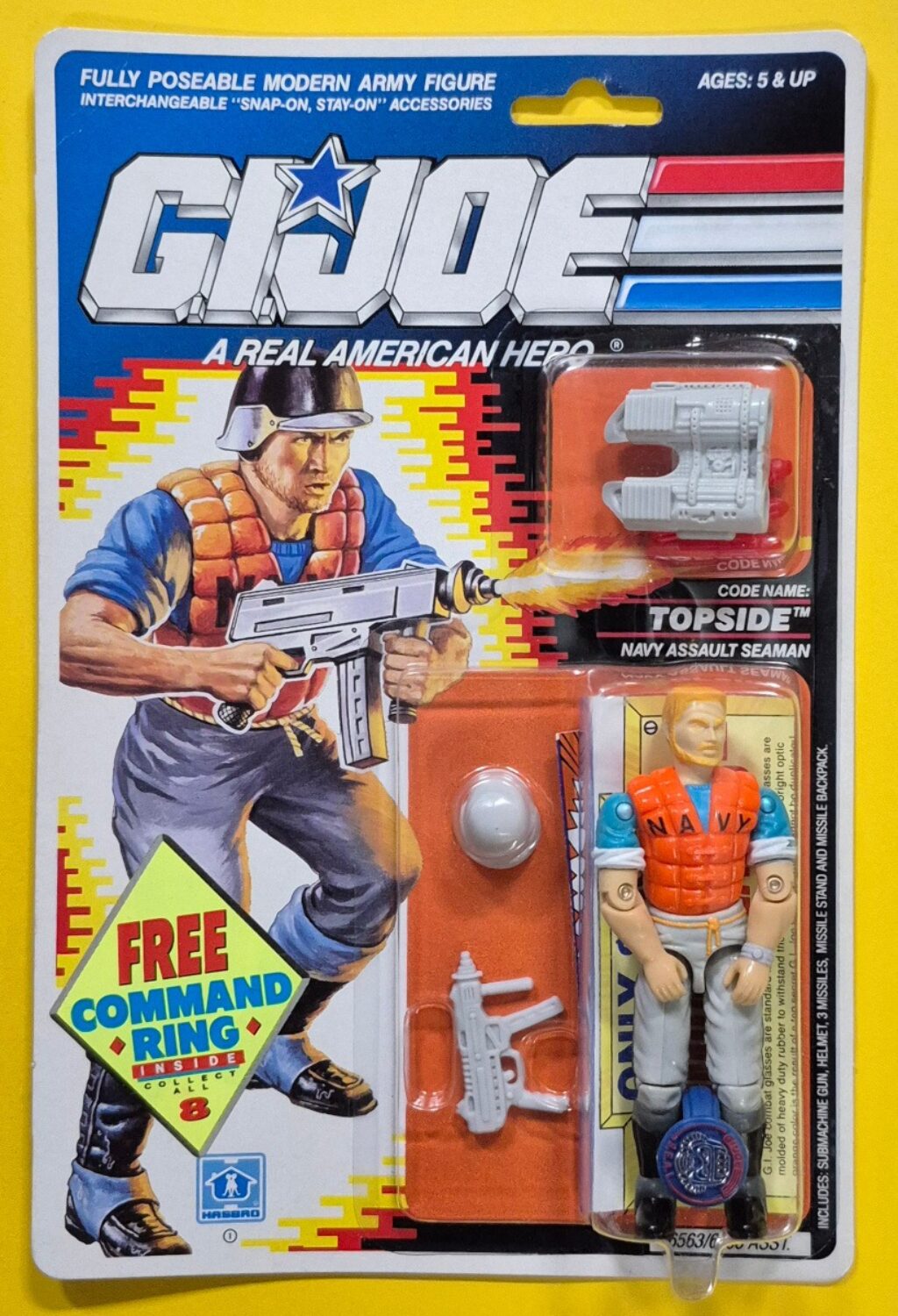 MOC 1989 Hasbro G.I. Joe ARAH Topside on Factory Sealed Command Ring Card 1