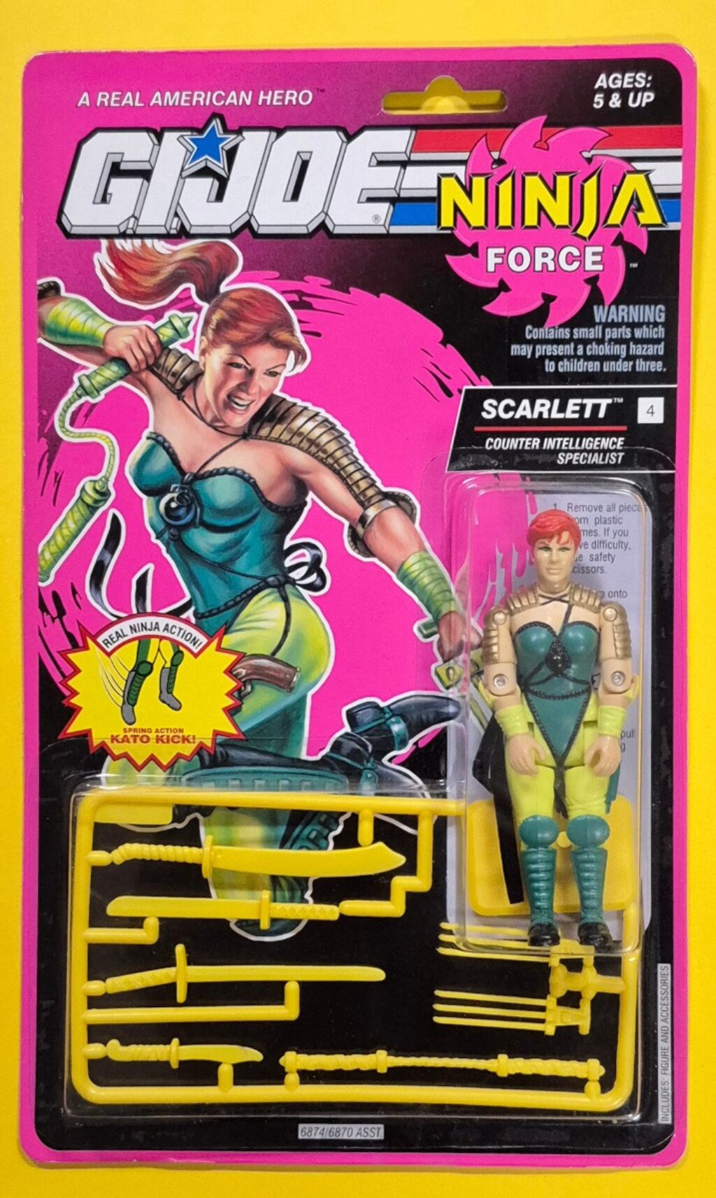 MOC 1992 Hasbro G.I. Joe ARAH Ninja Force Scarlett Factory Sealed 1