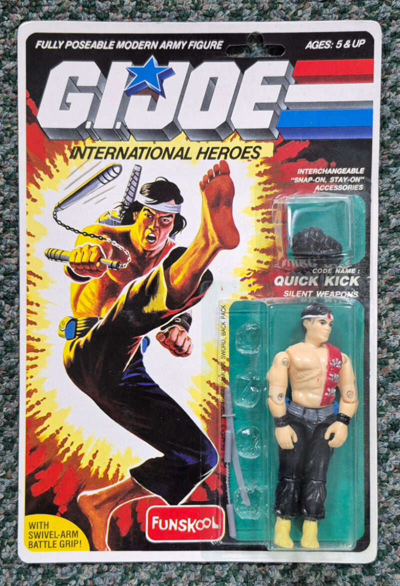 MOC 1993 G.I. Joe ARAH Funskool Quick Kick on Factory Sealed Card 1