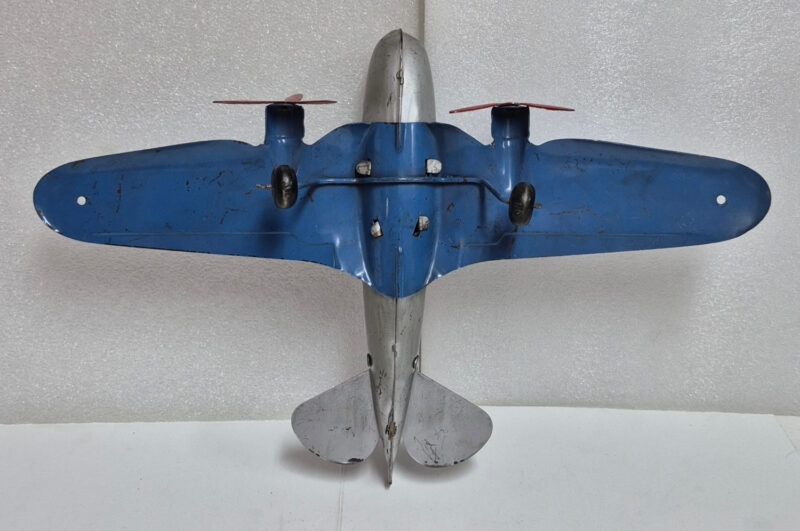 1930's Marx Pressed Steel P-35 Twin Engine Fighter Plane 7