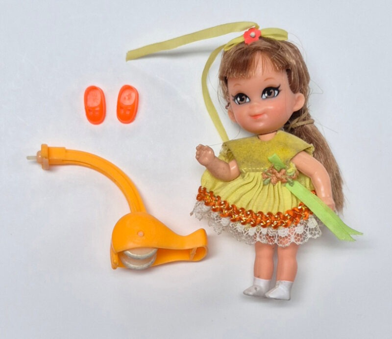 1968 Mattel Liddle Kiddles Sheila Skediddle with Skediddler 1