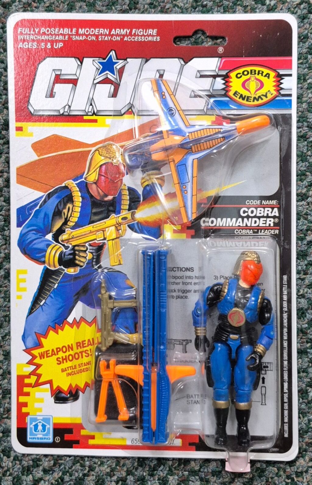 MOC 1990 Hasbro G.I. Joe ARAH Cobra Commander Version 4 : Factory Sealed 1