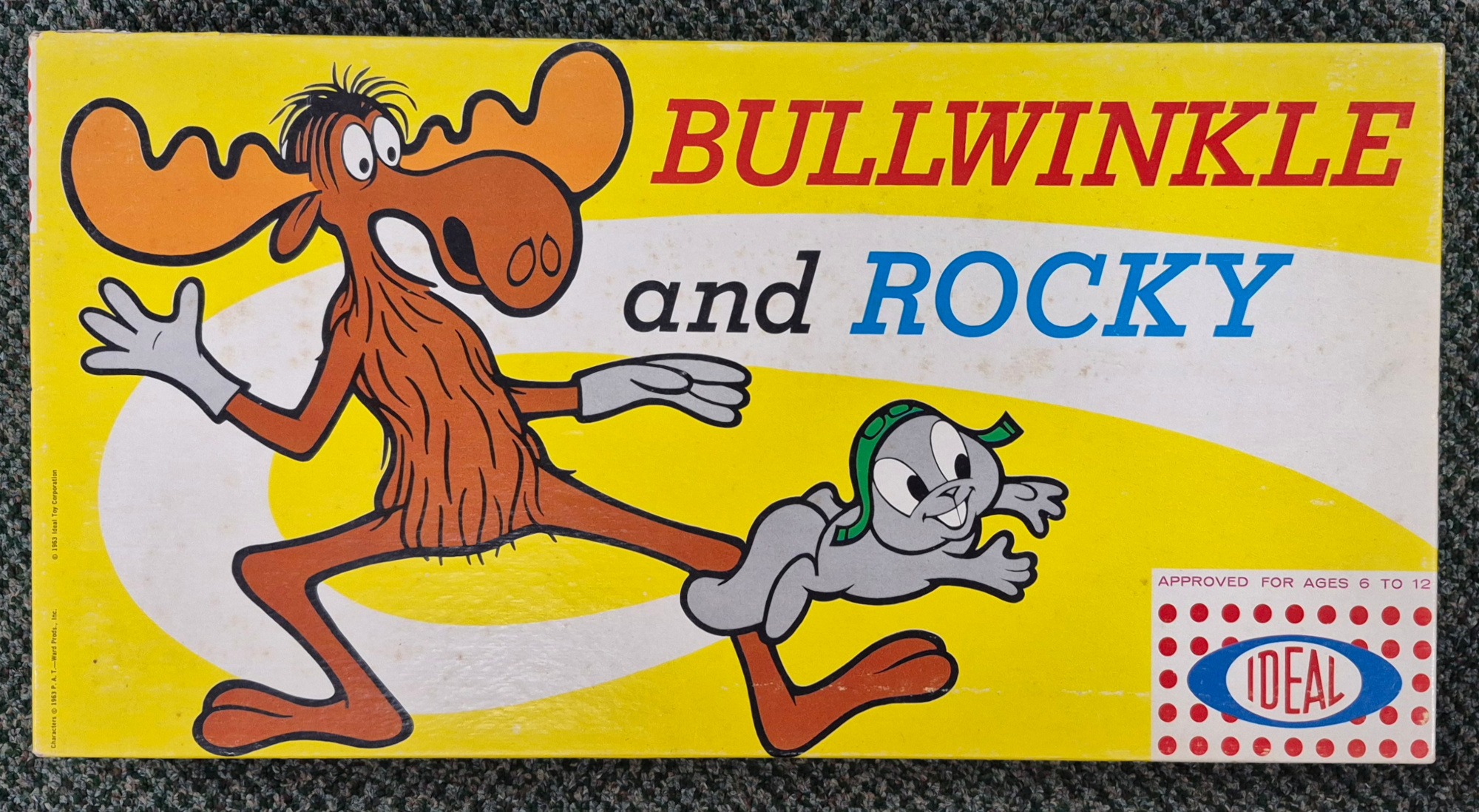 1963 Bullwinkle and Rocky Board Game by Ideal : Factory Sealed 1