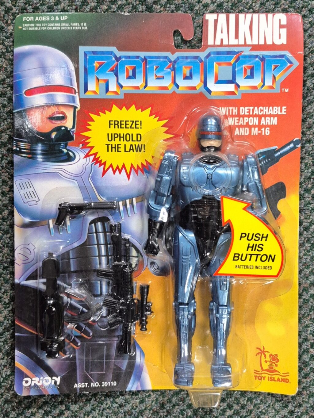 MOC Toy Island Orion Pictures Talking RoboCop Action Figure: Mint on Factory Sealed Card 1