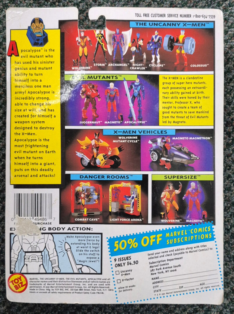Toy Biz 1991 Uncanny X-Men Apocalypse Action Figure: Mint on Card 2