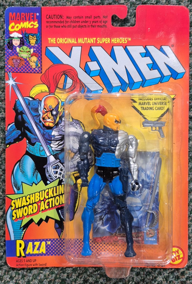 Toy Biz 1994 X-Men Raza Action Figure: Mint on Card 1