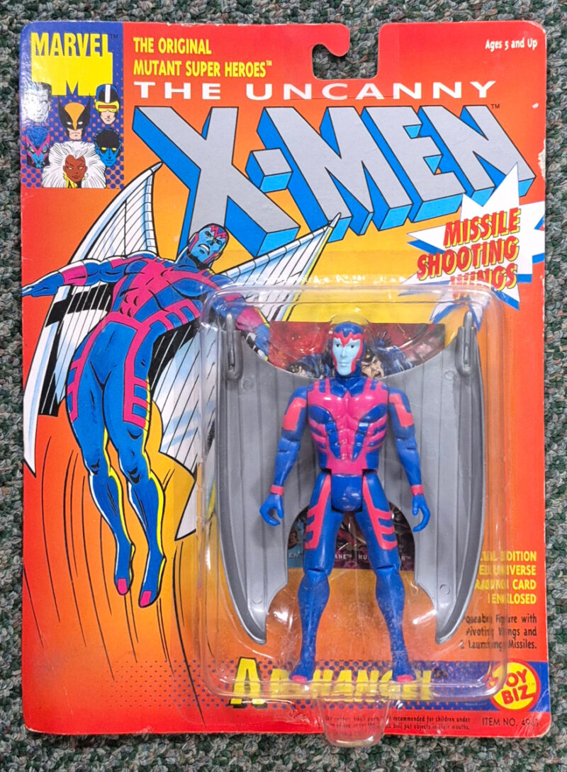 Toy Biz 1993 Uncanny X-Men Archangel with Silver Wings Action Figure: Mint on Card 1