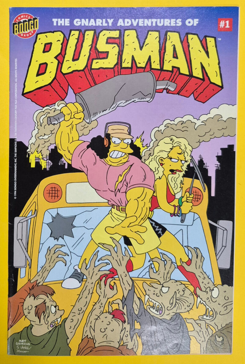 1994 Bongo Comics Simpsons Comics #4 with Two Bound Willy "The Dupe" Dipkin Cards 2