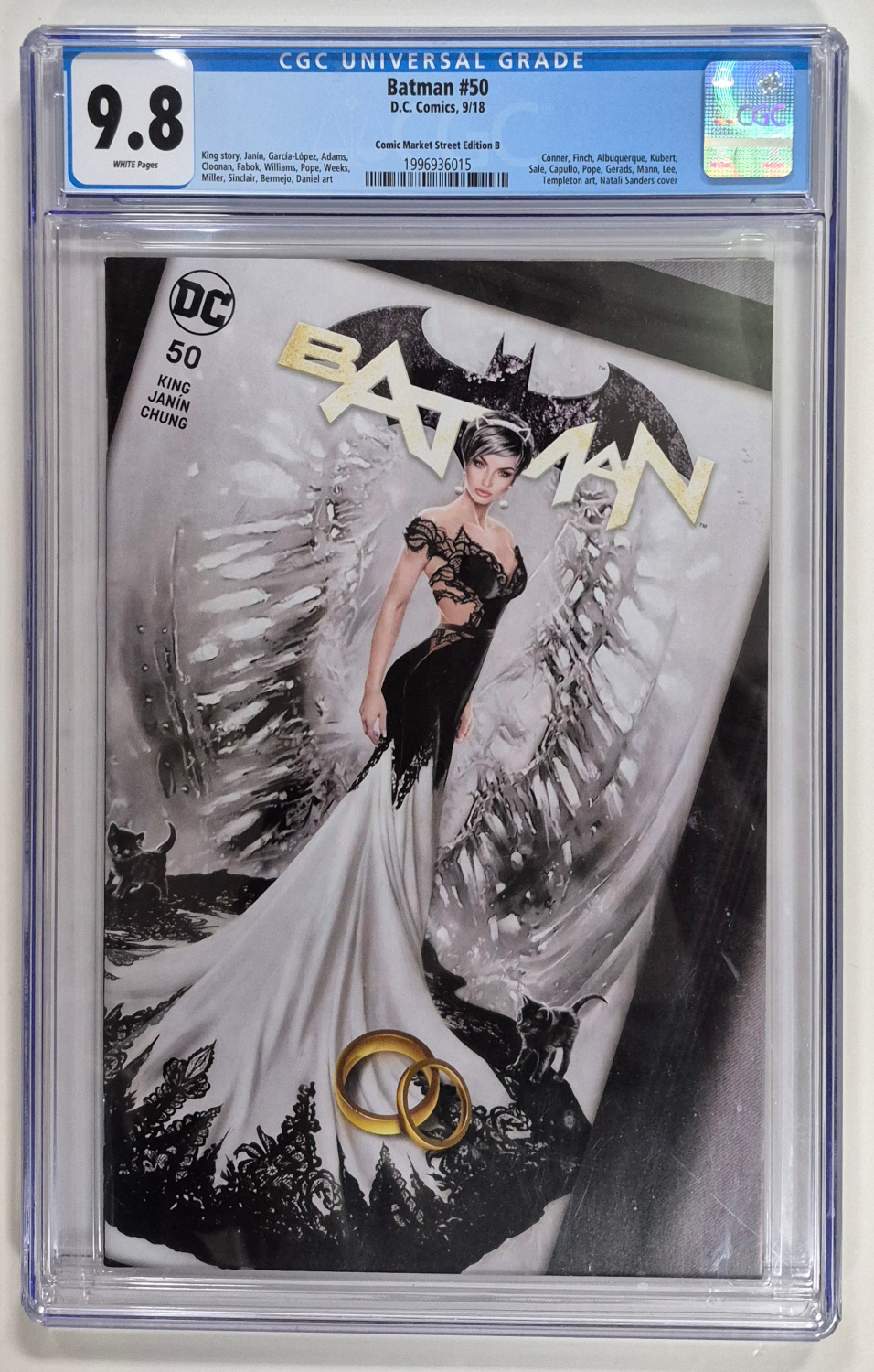 2018 CGC 9.8 DC Comics Batman #50 Natali Sanders Comic Market Street Edition B Variant Cover 1