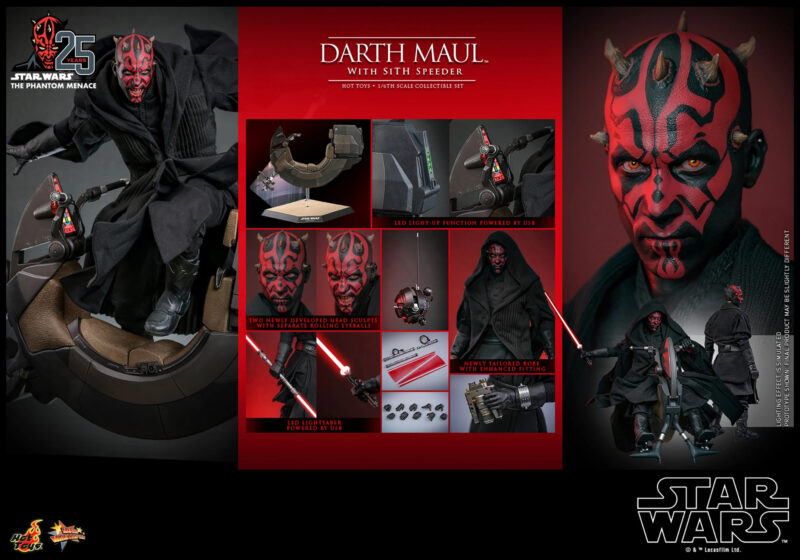 Hot Toys MMS749 Star Wars The Phantom Menace Darth Maul with Sith Speeder 1:6 Scale Figure 3