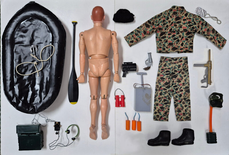 1967 Hasbro G.I. Joe Action Marine Figure with Complete Sabotage Action Pack 6