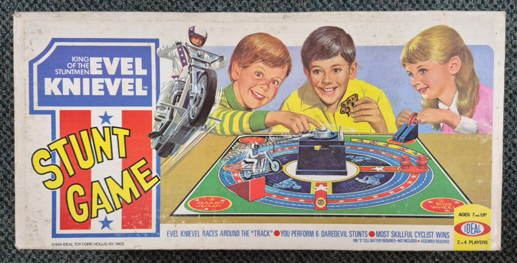 1974 Ideal Evel Knievel Stunt Game Complete and Working in Box 1