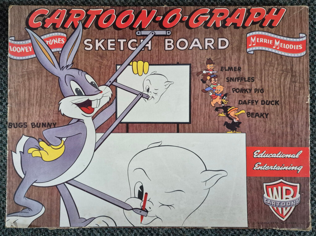 1950's Metal Moss Looney Tunes and Merrie Melodies Cartoon-O-Graph Sketch Board in the Box 1