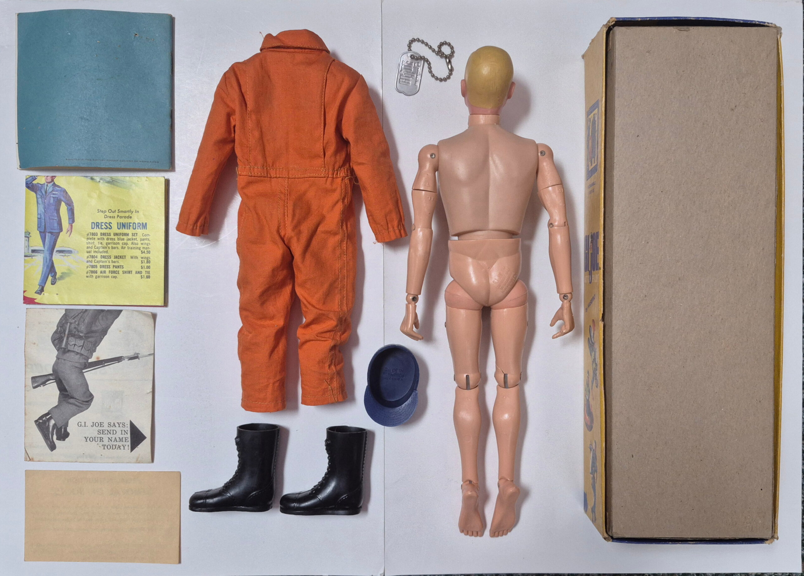 hasbro-1964-gi-joe-action-pilot-in-7800-box-2 1964 Hasbro G.I. Joe Action Pilot with Flight Suit in 7800 Box with Paperwork 2