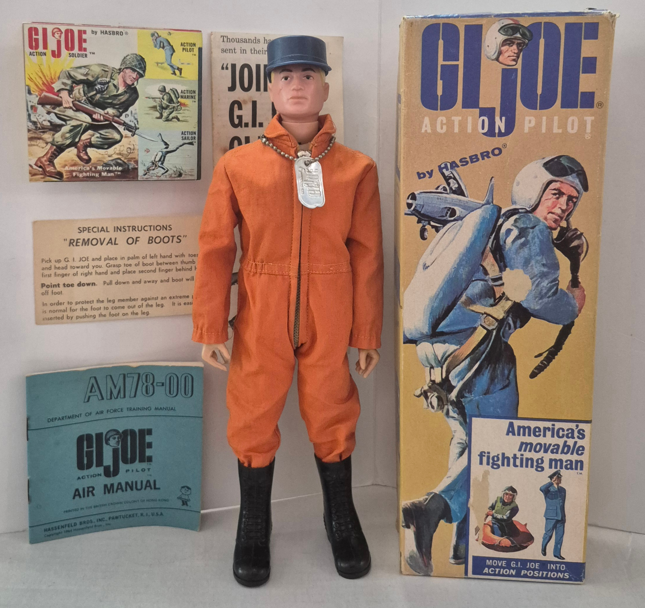 1964 Hasbro G.I. Joe Action Pilot with Flight Suit in 7800 Box with Paperwork 3