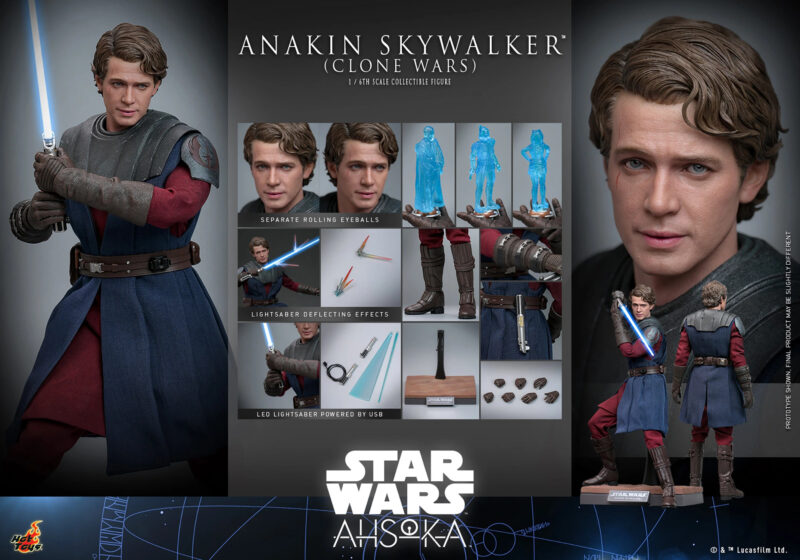 Hot Toys TMS129 Star Wars Ahsoka (Clone Wars) Anakin Skywalker 1:6 Scale Figure 3