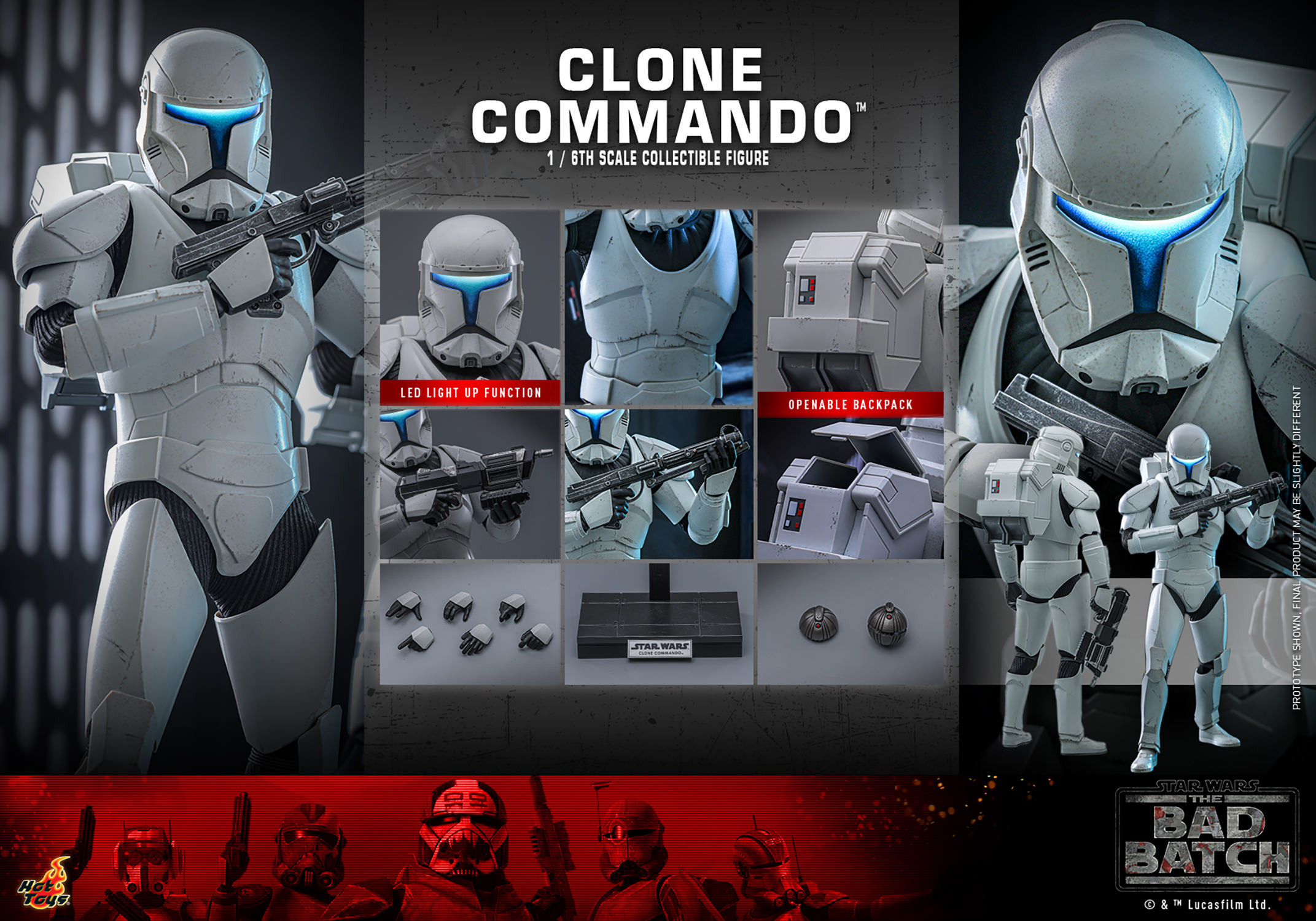 hot-toys-tms131-star-wars-the-bad-batch-clone-commando-3 Hot Toys TMS131 Star Wars The Bad Batch Clone Commando 1:6 Scale Figure 3