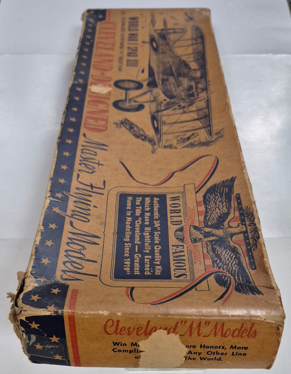 cleveland-designed-m-13-world-war-i-spad-xiii-balsa-wood-airplane-model-kit-3 Vintage 1945 Cleveland Models M-13 19" World War I Spad XIII Balsa Wood Airplane Model Kit Unbuilt in the Box 3