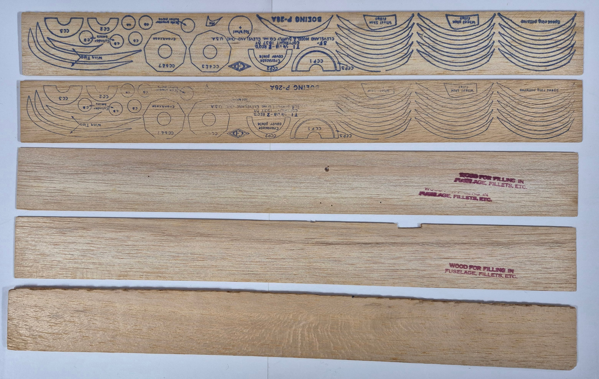 cleveland-designed-sf-60-boeing-p-26-a-balsa-wood-airplane-model-kit-4 Vintage 1944 Cleveland Model SF-60 Boeing P-26 A Balsa Wood Airplane Model Kit Unbuilt in the Box 4