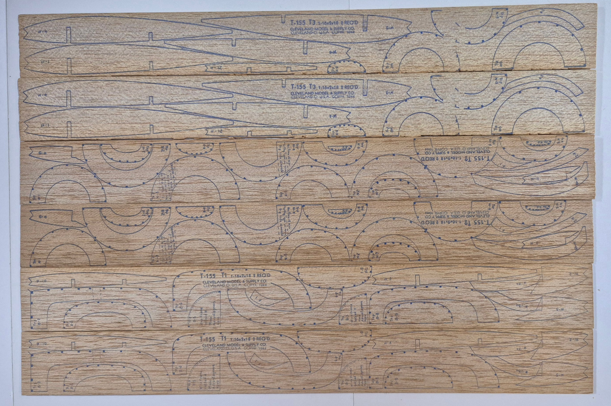 cleveland-designed-t-155-northrops-p-61-night-fighter-black-widow-balsa-wood-airplane-model-kit-4 Vintage 1943 Cleveland Designed T-155 36" Northrop's P-61 Night Fighter "Black Widow" Balsa Wood Airplane Model Kit Unbuilt in the Box 4