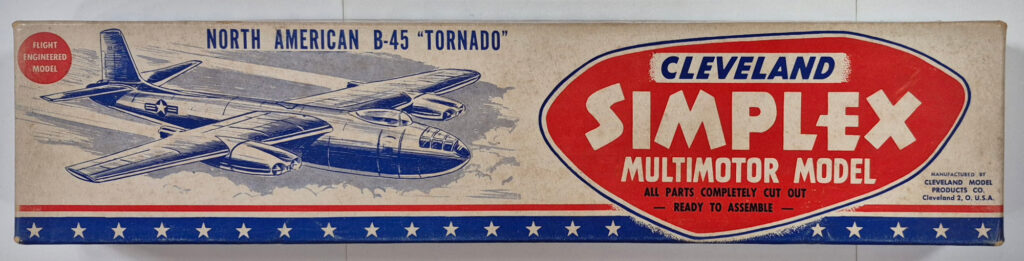 Vintage 1953 Cleveland Model Simplex S-175 North American B-45 "Tornado" Balsa Wood Airplane Model Kit Unbuilt in the Box 1