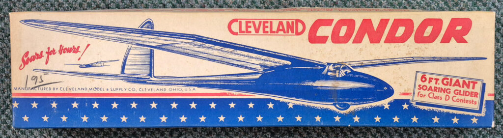 Vintage 1941 Cleveland Models E-19 72" Condor Giant Soaring Glider Balsa Wood Airplane Model Kit Unbuilt in the Box 1
