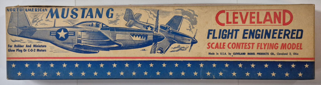 Vintage 1950 Cleveland Model IT-90 North American Mustang Balsa Wood Airplane Model Kit Unbuilt in the Box 1