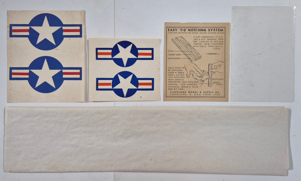 cleveland-models-it-91-north-american-mustang-balsa-wood-airplane-model-kit-5 Vintage 1950 Cleveland Model IT-90 North American Mustang Balsa Wood Airplane Model Kit Unbuilt in the Box 5