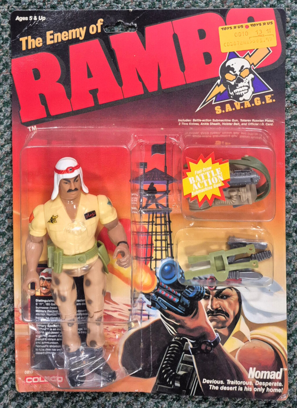 1986 Coleco Nomad, Enemy of Rambo Action Figure: Mint on Card 1