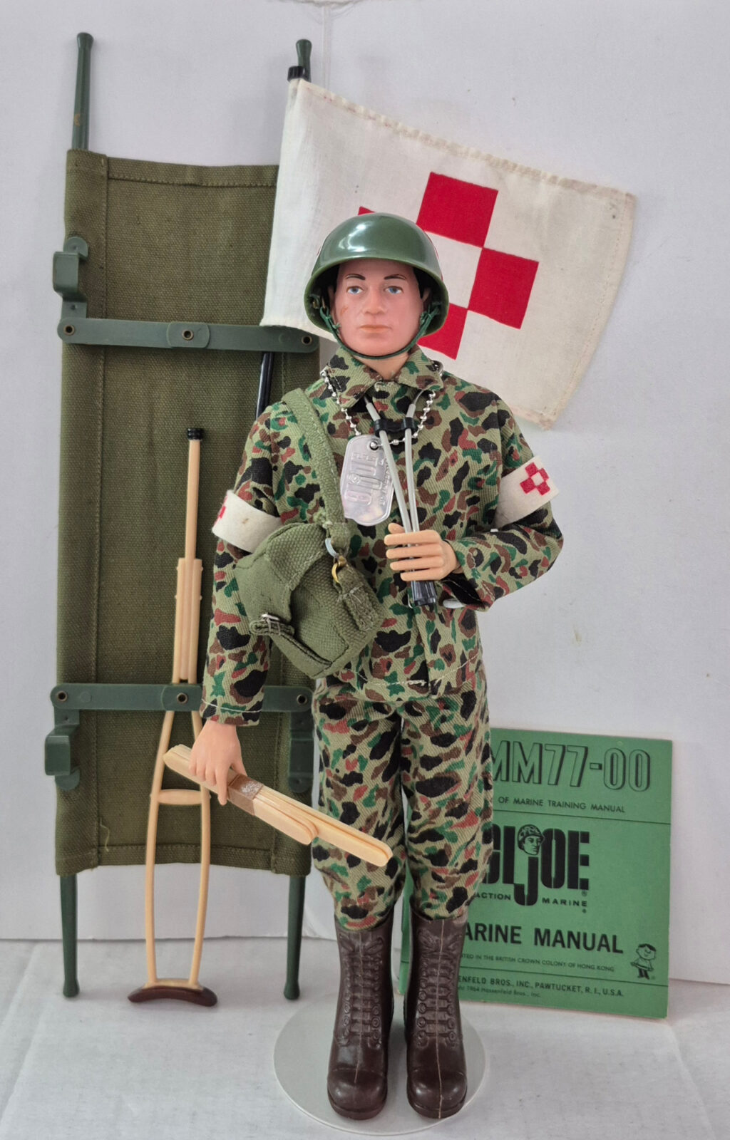 1964 Hasbro G.I. Joe Action Marine in Fatigues with Complete Medic Action Set 1