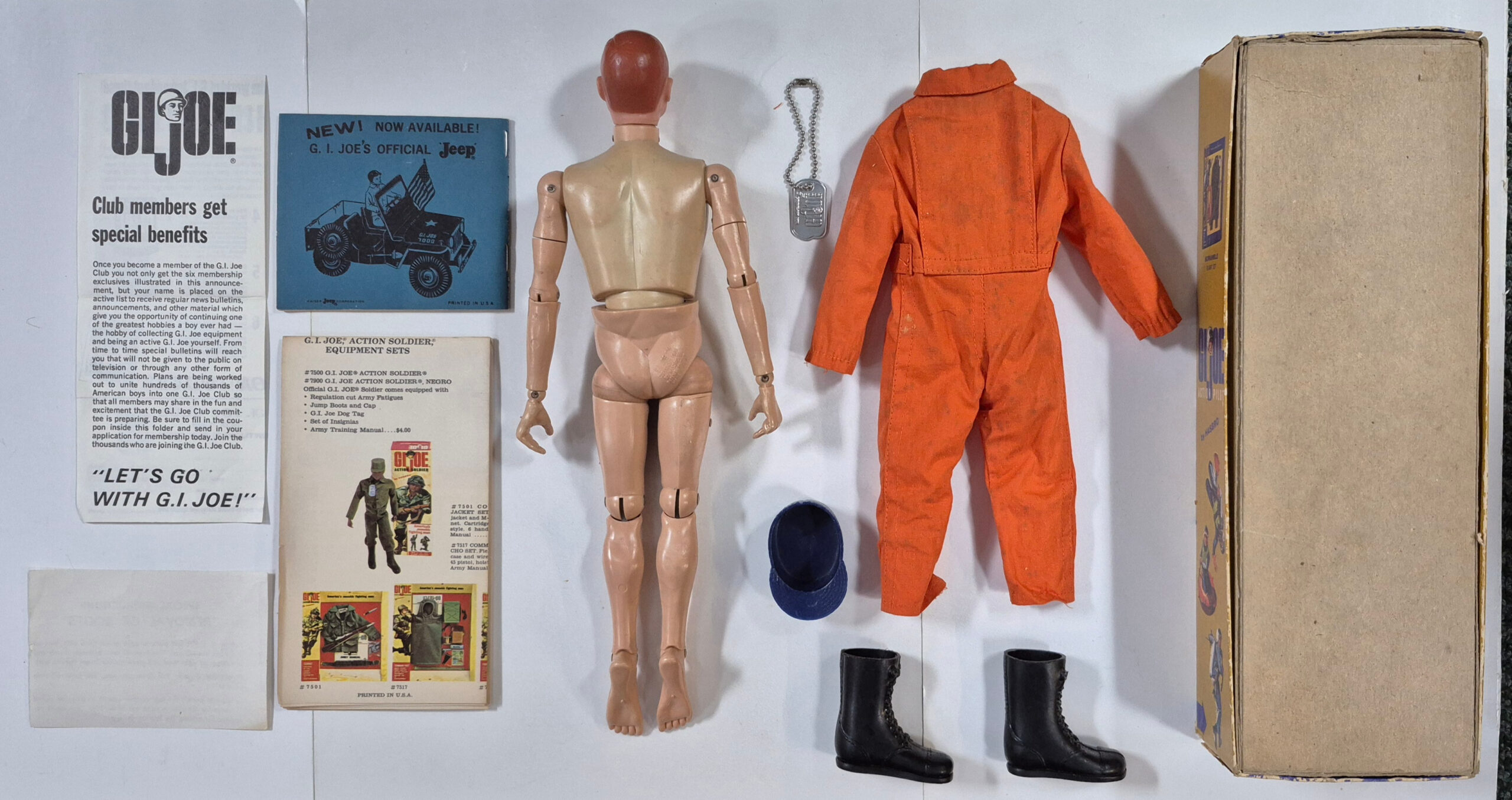 hasbro-1964-gi-joe-action-pilot-in-7800-box-2 1964 Hasbro G.I. Joe Action Pilot in Fatigues Uniform in 7800 Box with Paperwork 2