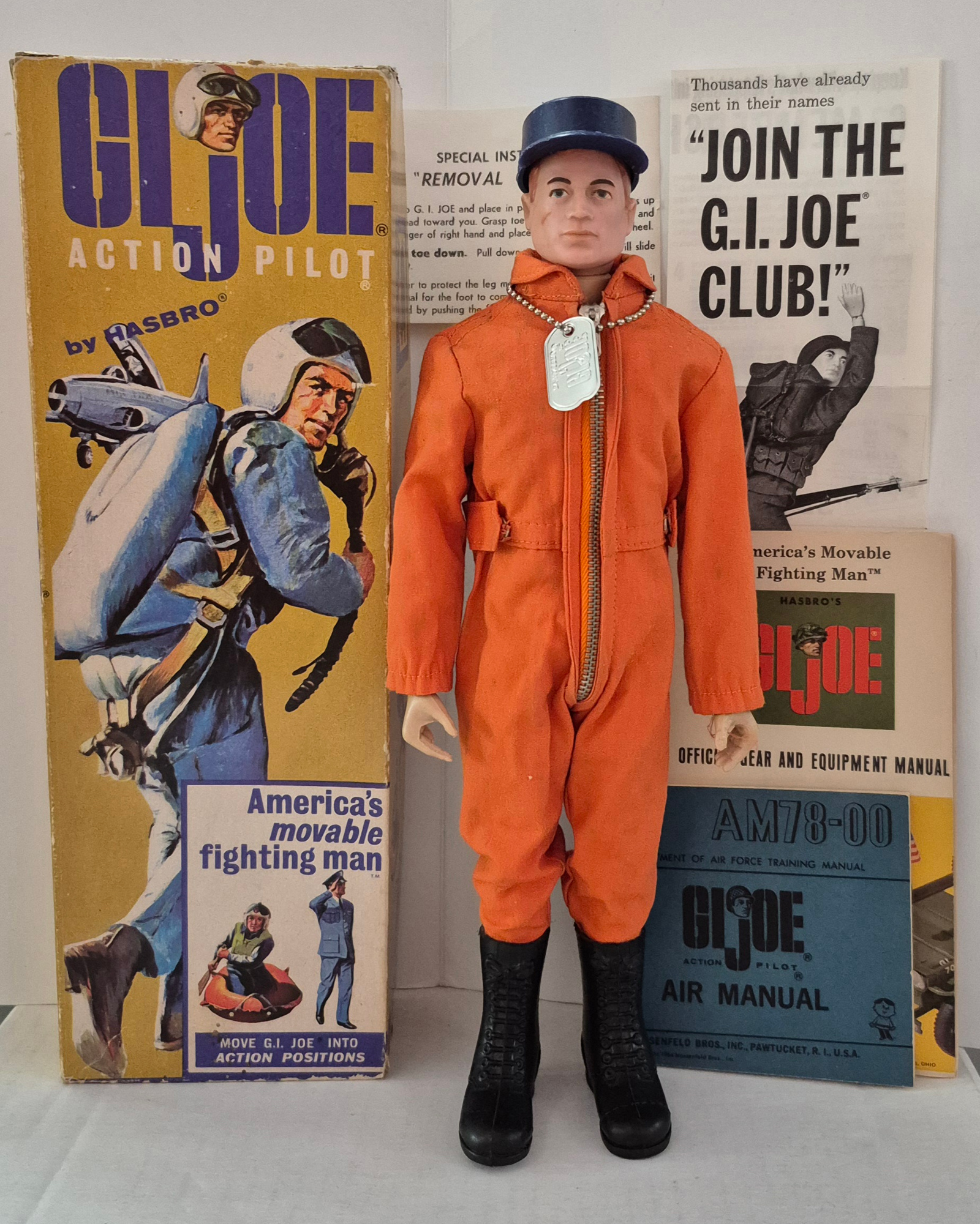 hasbro-1964-gi-joe-action-pilot-in-7800-box-8 1964 Hasbro G.I. Joe Action Pilot in Fatigues Uniform in 7800 Box with Paperwork 8
