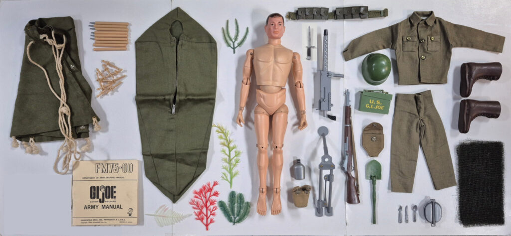 1964 Hasbro G.I. Joe Action Soldier with Three Bivouac Equipment Sets 1